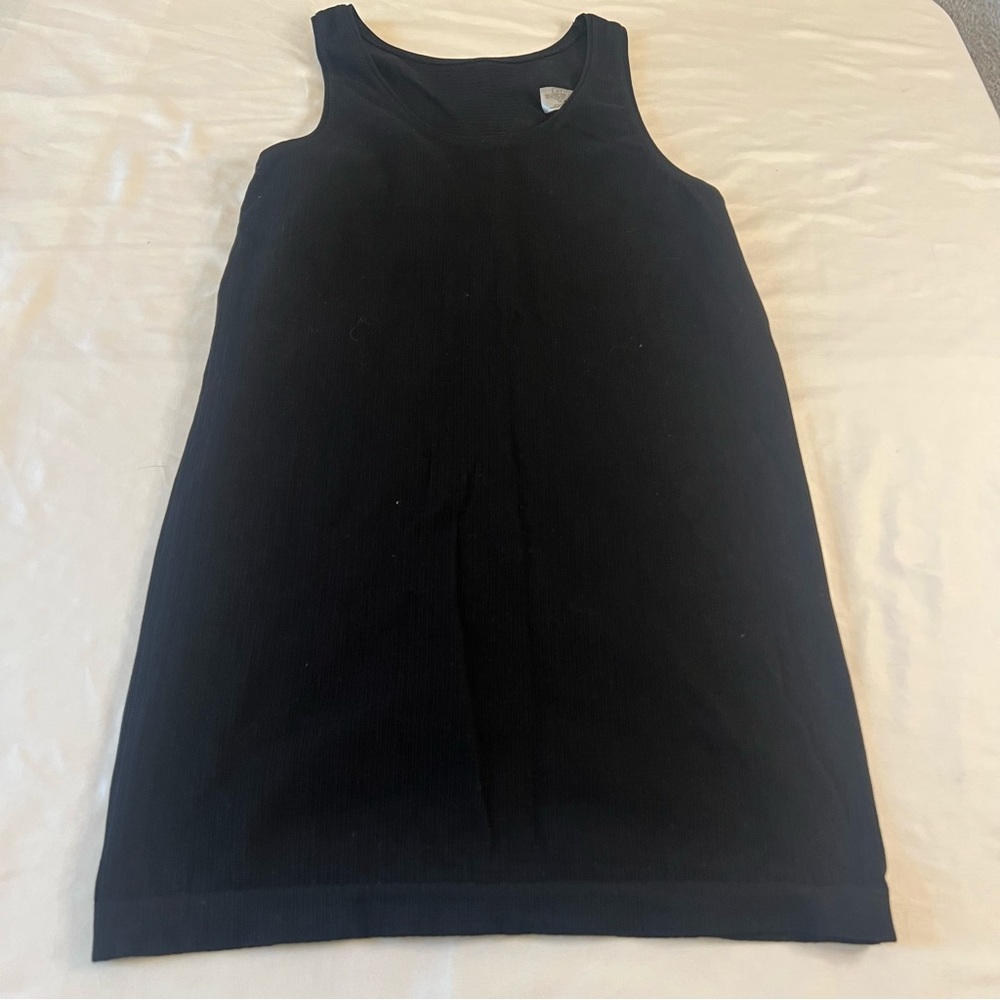 Athleta Black Ribbed Tank Top Organic Cotton Blend Womens Medium